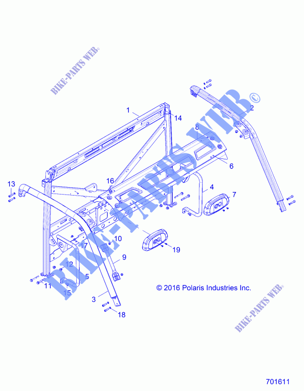 CHASSIS, CAB FRAME   R17B1PD1AA/2P (701611) for Polaris RANGER HST 2017