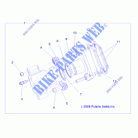 BRAKES, REAR CALIPER   R16RMAE4G8/G9/N8 (49RGRCALIPERRR10EV) for Polaris RANGER EV 2016