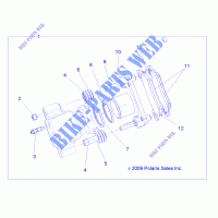 BRAKES, REAR CALIPER   R16RMAL4G9 (49RGRCALIPERRR10EV) for Polaris RANGER EV LI-ION 2016
