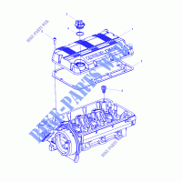 ENGINE, ROCKER ARMS COVER AND OIL FILLER   R16B1PD1AA/2P (49BRUTUSROCKERCVR15DSL) for Polaris RANGER HST 2016