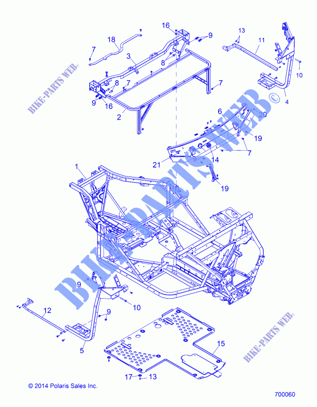 CHASSIS, MAIN FRAME   R16B1PD1AA/2P (49BRUTUSFRAME15) for Polaris RANGER HST 2016