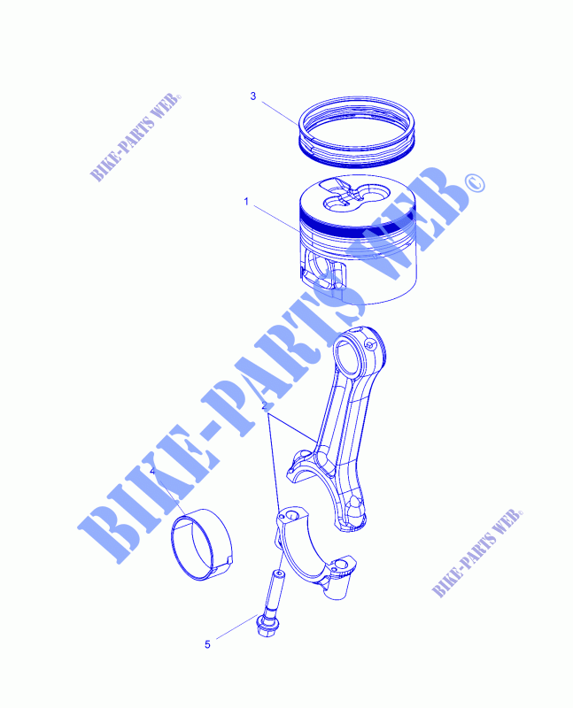 ENGINE, CONNECTING ROD AND PISTON SET   R16B1PD1AA/2P (49BRUTUSCONROD15DSL) for Polaris RANGER HST 2016