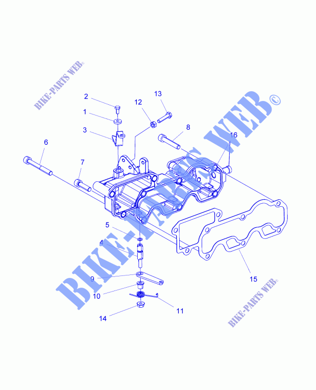 ENGINE, INLET MANIFOLD AND THROTTLE CONTROL   R16B1PD1AA/2P (49BRUTUSINLETMFLD15DSL) for Polaris RANGER HST 2016