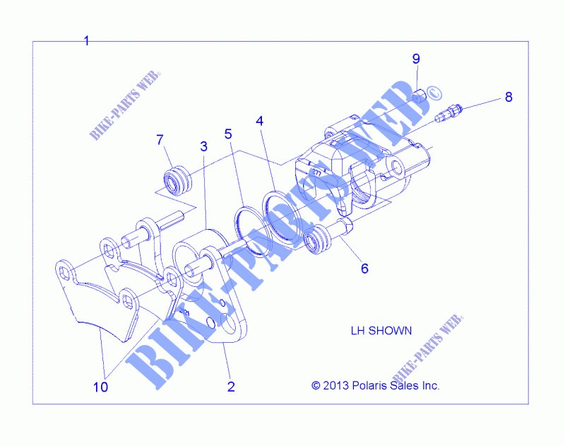 BRAKES, FRONT BRAKE CALIPER   R16RMA57F1/N1/EFH/SF1/2N1 (49RGRCALIPER14570) for Polaris RANGER 570 EU 2016