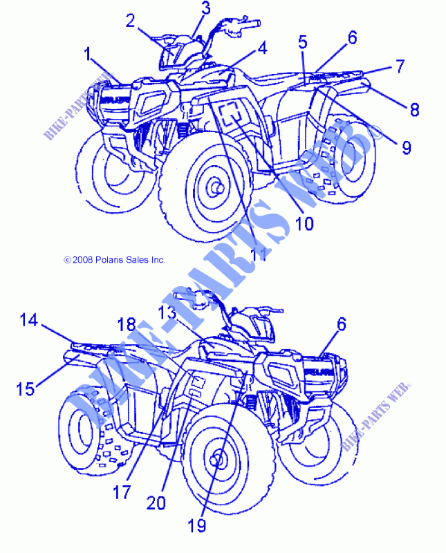 DECALS   A11FA09AA (49ATVDECALSS09SP90) for Polaris SPORTSMAN 90 2011