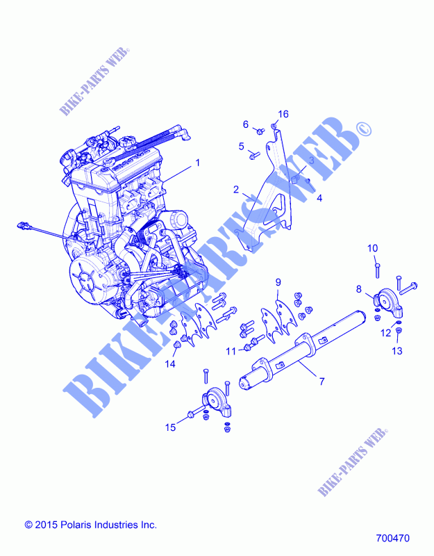 ENGINE, MOUNTING   Z18VDS92CU
 (700470) for Polaris RZR XP TURBO TRACTOR 2018