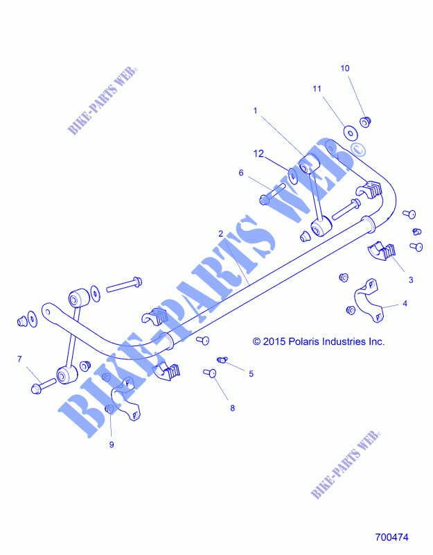 SUSPENSION, REAR STABILIZER BAR   Z18VDS92CU (700474) for Polaris RZR XP TURBO TRACTOR 2018