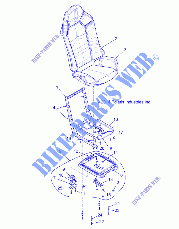 SEAT ASM. AND SLIDER   Z17VBE99AR/AL/AE (49RGRSEAT15RZR900) for Polaris RZR 1000 60 INCH EPS 2017