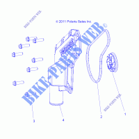 ENGINE, WATERPUMP IMPELLER AND COVER   Z17VJE57AR (49RGRWATERPUMP12RZR570) for Polaris RZR S 570  2017