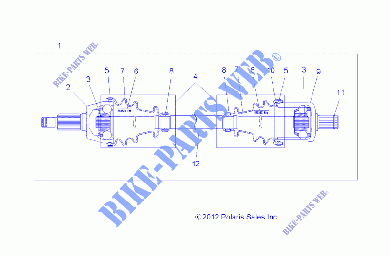DRIVE TRAIN, FRONT HALF SHAFT   Z17VJE57AR (49RGRSHAFTDRV13900XP) for Polaris RZR S 570  2017