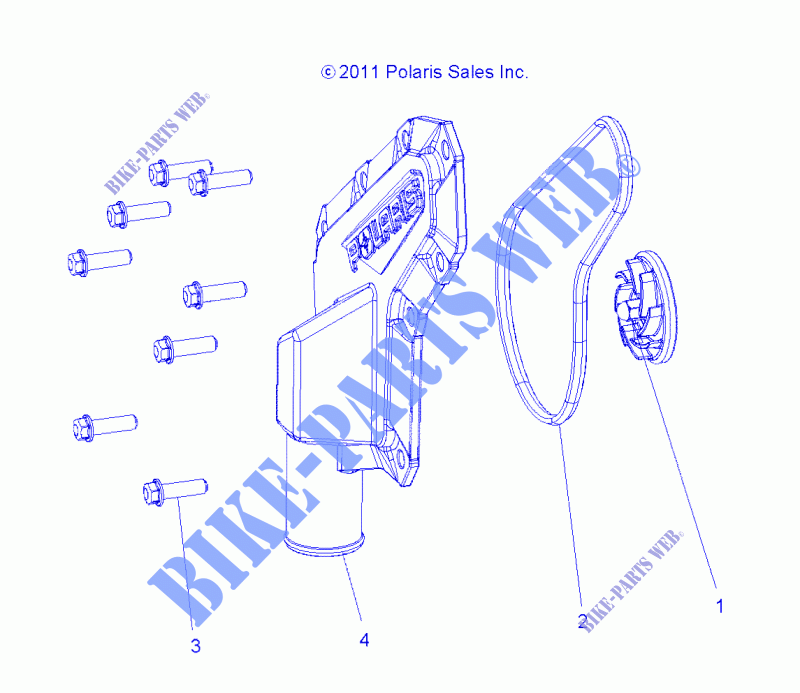 ENGINE, WATERPUMP IMPELLER AND COVER   Z17VJE57AR (49RGRWATERPUMP12RZR570) for Polaris RZR S 570  2017