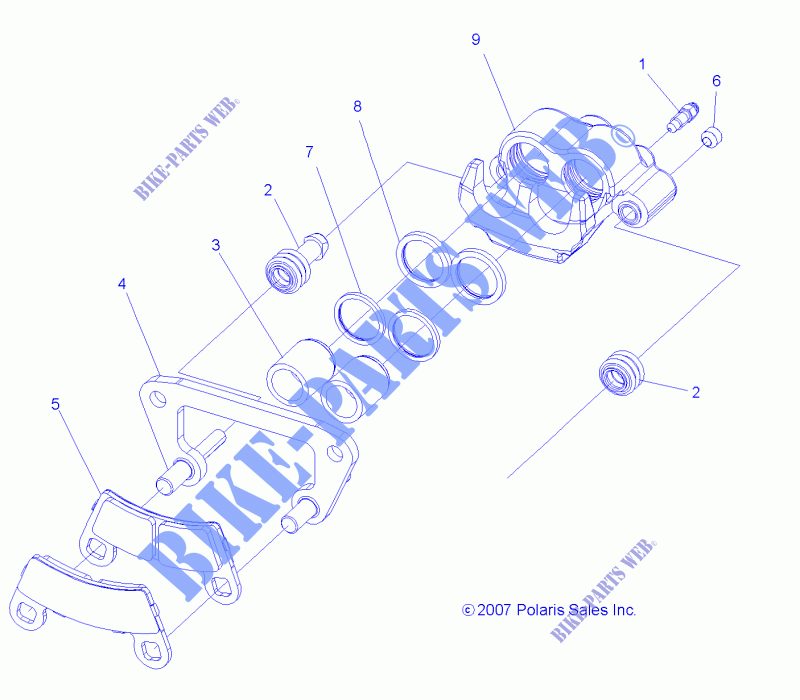 FRONT BRAKE CALIPER   Z17VJE57AR (49RGRCALIPER08VISTA) for Polaris RZR S 570  2017