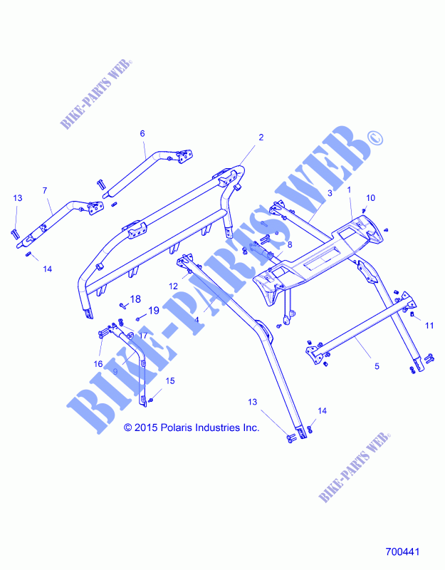 CHASSIS, CAB FRAME   Z17VDE92NG/NM/NK (700441) for Polaris RZR XP TURBO MD 2017