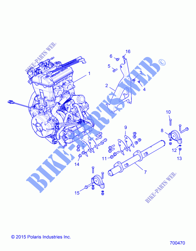 ENGINE, MOUNTING   Z17VFE92AK/AM/AB (700470) for Polaris RZR XP4 TURBO 2017