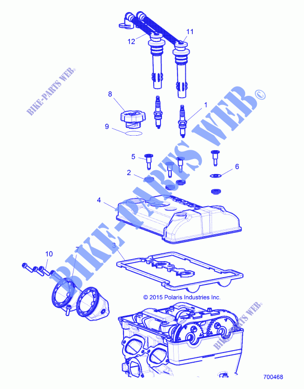 ENGINE, THROTTLE BODY AND VALVE COVER   Z17VFE92AK/AM/AB (700468) for Polaris RZR XP4 TURBO 2017