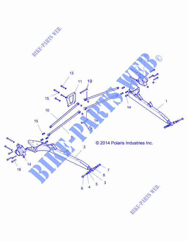 REAR SUSPENSION CONTROL ARMS   Z16VDE99AF/AM/LM/AS/M99AM (49RGRSUSPRR151000) for Polaris RZR XP 1000 2016