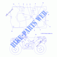 DECALS   A11ZX55FF (49ATVDECALSS11SPFOR550) for Polaris SPORTSMAN FOREST 550 2011