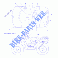 DECALS   A11ZX85FF/FK (49ATVDECALSS11SPFOR850) for Polaris SPORTSMAN FOREST 850 2011