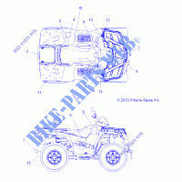 DECALS   A11MN50ET (49ATVDECALSS11SP500TR) for Polaris SPORTSMAN FOREST TRACTOR 500 EFI 2011