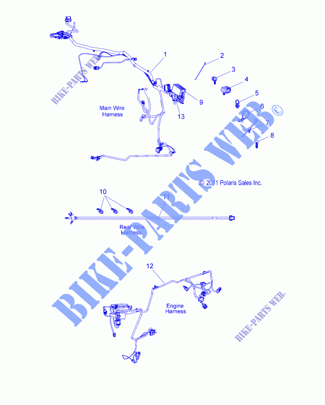 WIRE HARNESSES   V15RW36EE (49VICHARNESS13S) for Polaris BOARDWALK 2015