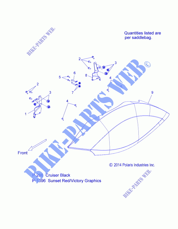SADDLEBAG LID   V15SW36 ALL OPTIONS (49VICSADDLEBAGLID15VN) for Polaris VISION 2015