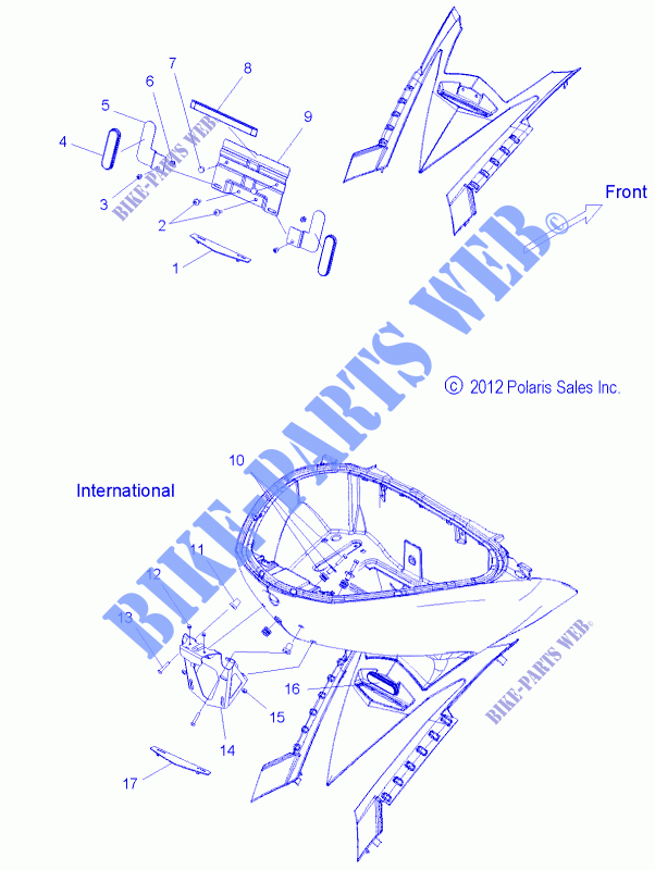 CHASSIS, LICENSE PLATE BRACKET   V14SW36 ALL OPTIONS (49VICLP13VN) for Polaris VISION 2014