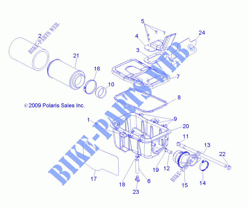 ENGINE, AIR INTAKE SYSTEM   A11NA32AA (49ATVAIR BOX10TBLZR) for Polaris TRAIL BLAZER 2011