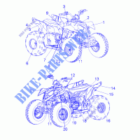 DECALS   A10KA09AB/AD (49ATVDECALSS09OUT90) for Polaris OUTLAW 90 2010