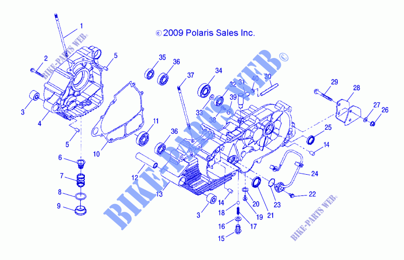 CRANKCASE   A10PB20AB/AD (49ATVCRANKCASE10PHX) for Polaris PHOENIX 200 2010