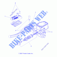 FRONT BRAKE BRAKE LEVER AND MASTER CYLINDER   A10NG50AA (49ATVMCLH08SCRAM) for Polaris SCRAMBLER 500 4X4 2010