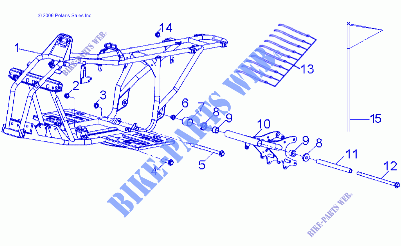 CHASSIS, FRAME   A10FA09AA/AB (49ATVFRAME07SPRT90) for Polaris SPORTSMAN 90 2010