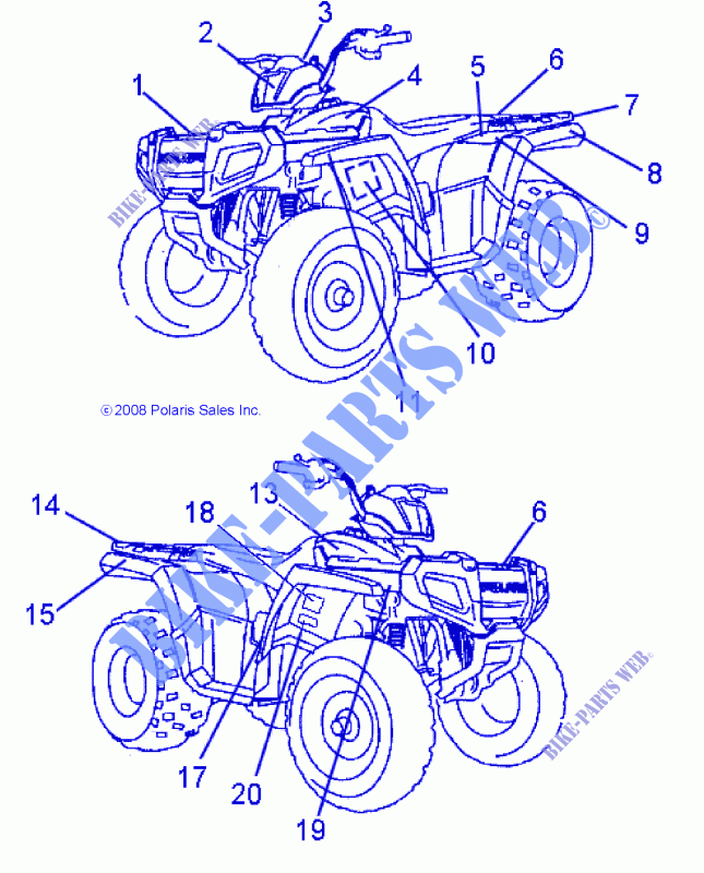 DECALS   A10FA09AA/AB (49ATVDECALSS09SP90) for Polaris SPORTSMAN 90 2010