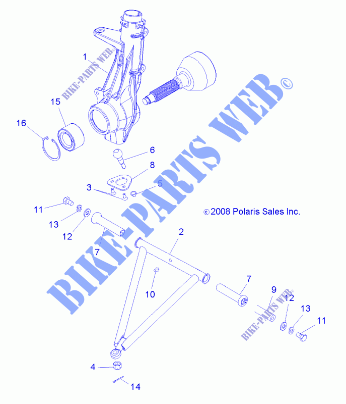 SUSPENSION, A ARM AND STRUT MOUNTING   A10NA32FA (49ATVSUSPFRT10TBLZR) for Polaris TRAIL BLAZER 330 INTL 2010