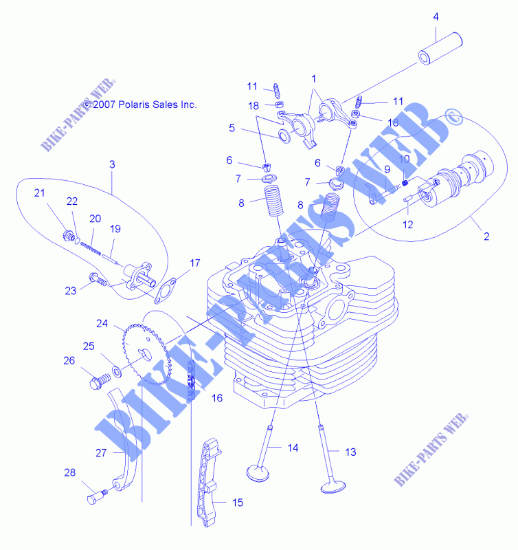 VALVES AND CAMSHAFT   A10NA32FA (49ATVCAMSHAFT08TB) for Polaris TRAIL BLAZER 330 INTL 2010