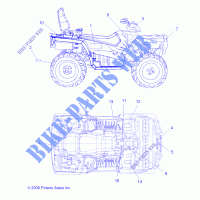 DECALS   A09DN76AB/AL/AY (49ATVDECALSS09SPTRG800) for Polaris SPORTSMAN TOURING 800 EFI 2009