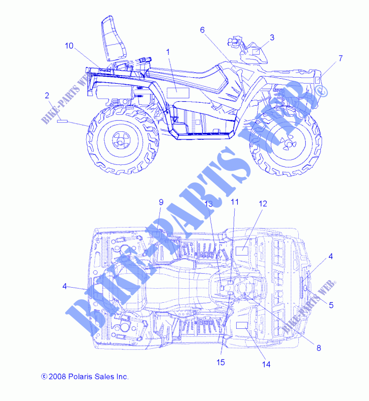 DECALS   A09DN76AB/AL/AY (49ATVDECALSS09SPTRG800) for Polaris SPORTSMAN TOURING 800 EFI 2009