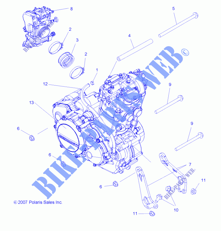 ENGINE, MOUNTING   A08GP52AA (49ATVENGINEMTG08OUT525) for Polaris OUTLAW 525 IRS 2008