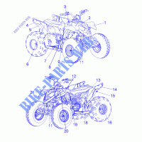 DECALS   A08KA09AB/AC/AD (49ATVDECALSS08OUT90) for Polaris OUTLAW 90 2008