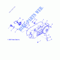 CRANKCASE COVER, LH   A08PB20EB (49ATVCRANKCASECVRLH08PHX) for Polaris PHOENIX 200 2008