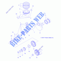 ENGINE, CRANKSHAFT AND PISTON   A08CL50AA (49ATVCRANKSHAFT08SP500) for Polaris SPORTSMAN 6X6 2008