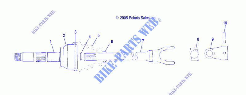 DRIVE SHAFT   A07CL50AA (4999201649920164A14) for Polaris SPORTSMAN 6X6 2007