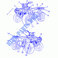 DECALS   A07FA09AA/AB (49ATVDECALSSS07SPRT90) for Polaris SPORTSMAN 90  2007