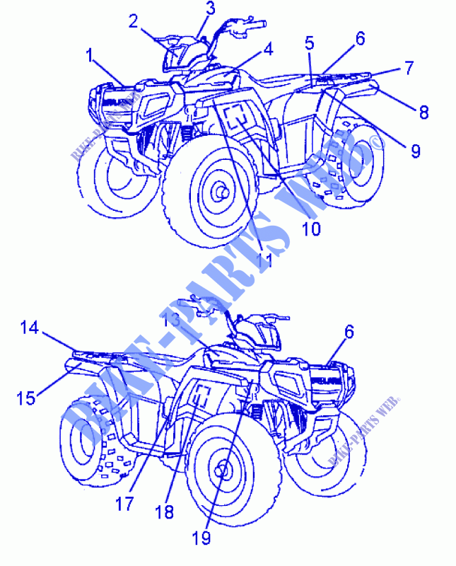 DECALS   A07FA09AA/AB (49ATVDECALSSS07SPRT90) for Polaris SPORTSMAN 90  2007