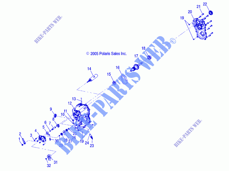 GEARCASE   A06CD32AA/AB/AC (4999201699920169C04) for Polaris MAGNUM 330 4X4 2006