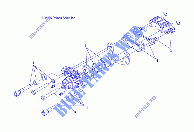 FRONT BRAKE CALIPERS AND REAR   A06GJ50AA/AB/AC (4999201849920184B09) for Polaris PREDATOR 500 2006