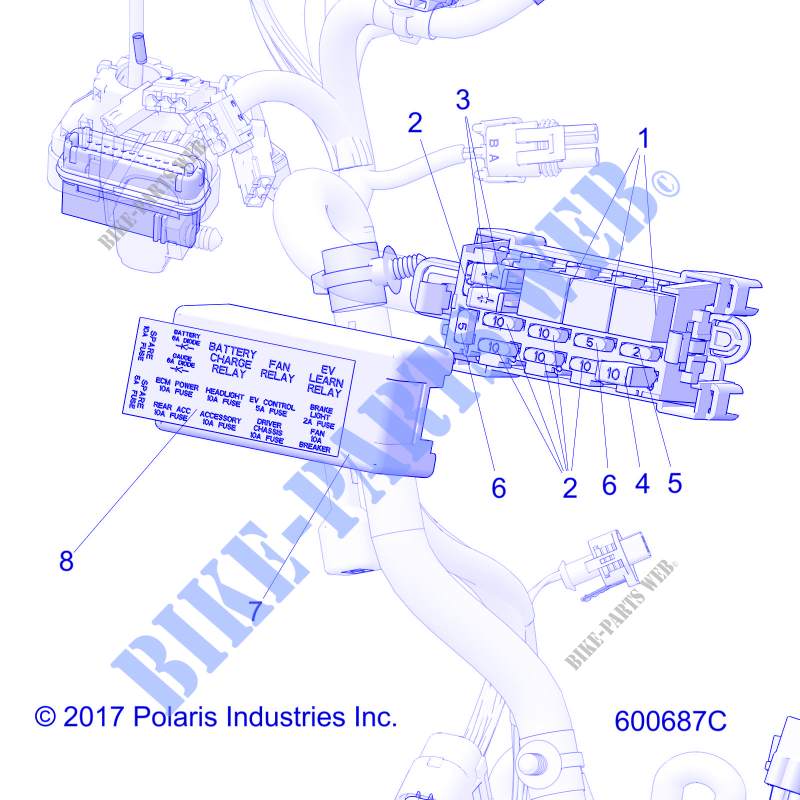 ELECTRICAL, FUSE BLOCK/FUSES   S18FJB8/FJE8/FJP8 ALL OPTIONS (600687C) for Polaris TITAN SP / ADVENTURE 2018