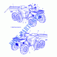 DECALS   A06CL50AA (4999201649920164A05) for Polaris SPORTSMAN 6X6 2006