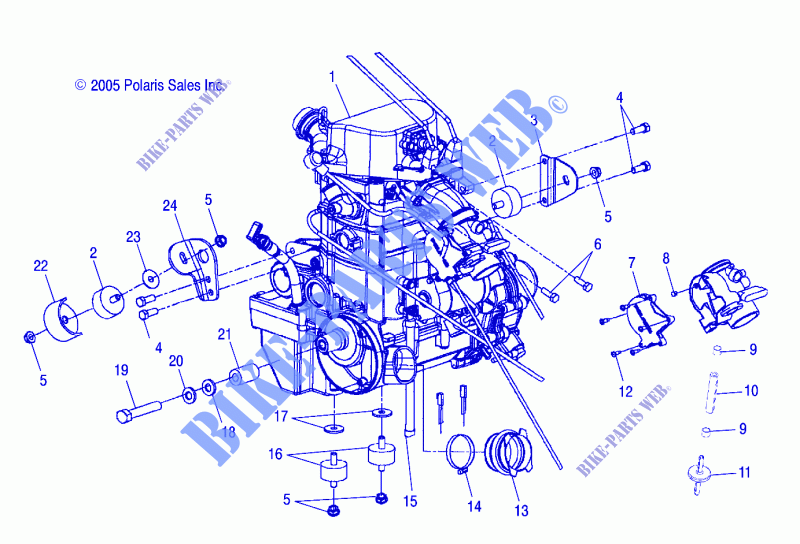 ENGINE MOUNTING   A06MH68AQ/AT/AX/AY/AZ (4999200229920022A13) for Polaris SPORTSMAN 700 EFI 2006
