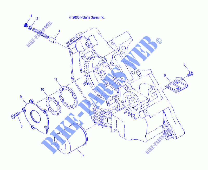 OIL PUMP AND OIL FILTER   A05JD32AA (4999201699920169D05) for Polaris ATP 330 4X4 2005