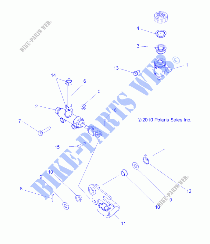 BRAKES, BRAKE PEDAL AND MASTER CYLINDER   A20SHE57AN/AF (49ATVBRAKEFOOT11SP500) for Polaris SPORTSMAN 570 PREMIUM 2020